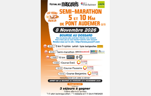 Courses des Mascarets ENFANTS, SEMI-MARATHON, 5 ET 10 Km de PONT-AUDEMER 2026